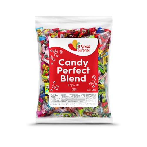 Design a modern, clean, chic, and professional candy label. Diseño de Plush Design