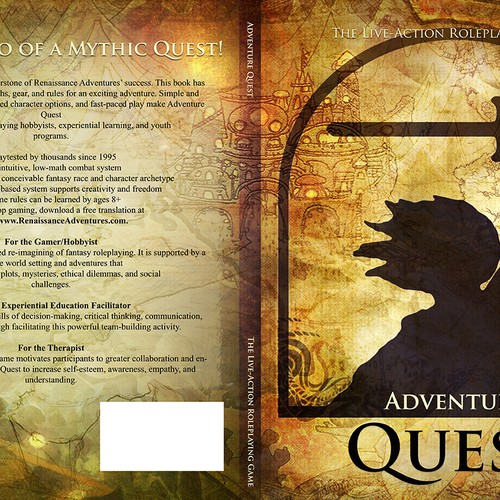 Book Cover for Adventure Quest, the Live-Action Roleplaying Game Design by Militza