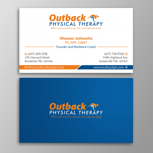 Business card for 2 clinic physical therapy office Design by Design sp