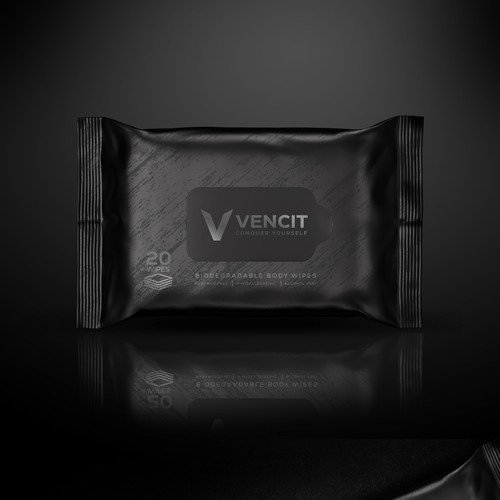 Clean retail packaging needed for body wipes. Upscale brand. Design by Miss.Ozz