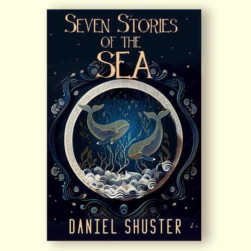 Design a whimsical storybook cover for a collection of fables about sea creatures Design by Kristin Designs