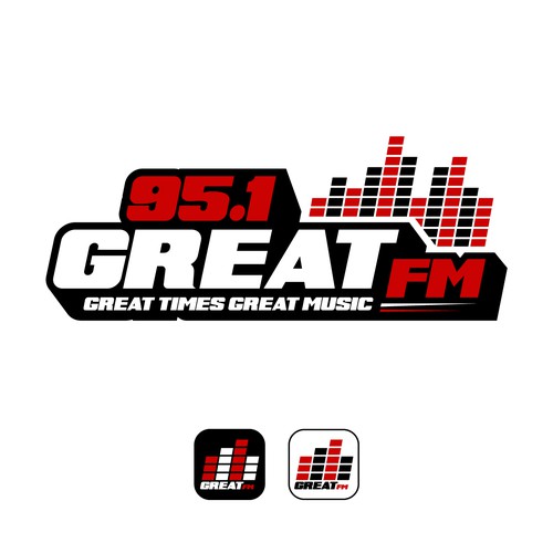 New Radio Station Logo playing Great music from the 70s, 80s, 90s and early 2000s! Design by Storiebird