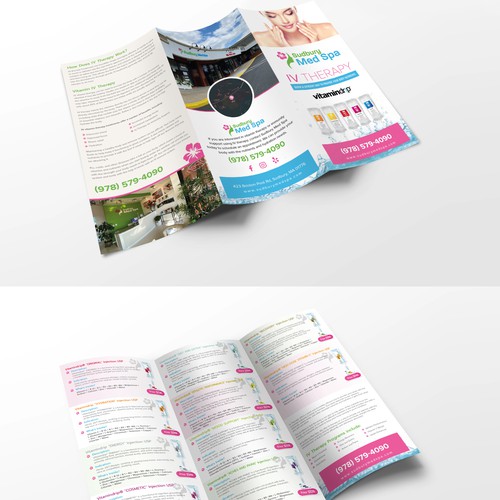 Design a brochure for IV Therapy at Sudbury Med Spa, FULL CONTENT PROVIDED Design by mou*7