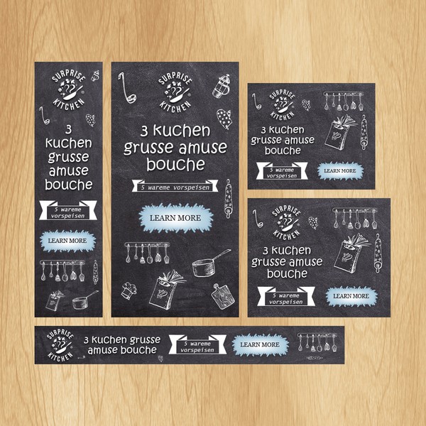 Design by ♛amoxiciline titled "SURPRISEKITCHEN - Create a modern banner ad design"