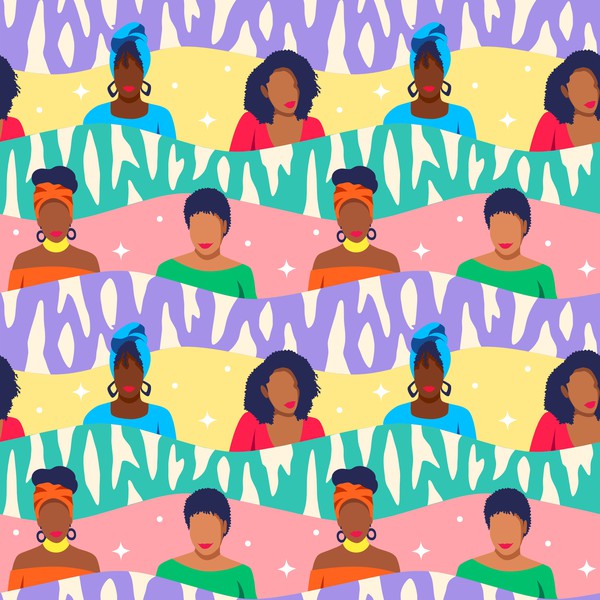 Design by Mystic Blue titled "Black Women Clutch Pattern"