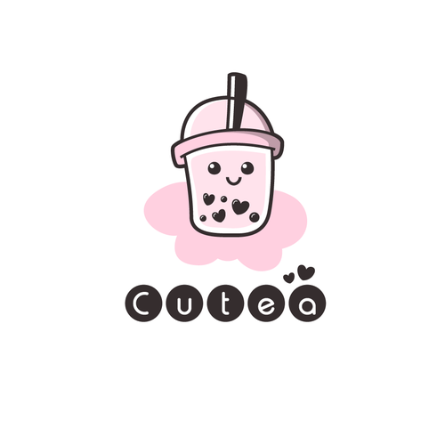 Cute and clean logo for boba/bubble tea shop! Design by AdriánKG
