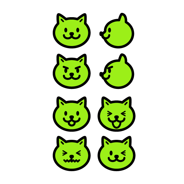 Design by Hideki Kobayashi titled "Create a logo with two illustrated cat heads"