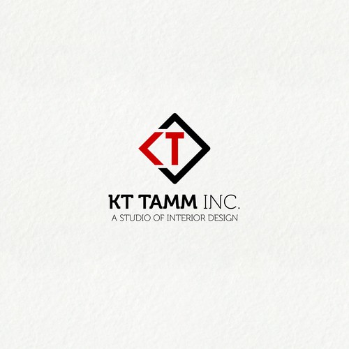Create a design that highlights my initials "KT" as well as incorporate my business name "KT TAMM,IN Design by Ponteresandco