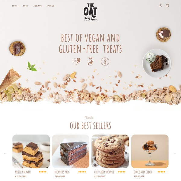 Shopify Oat Kitchen Website Design