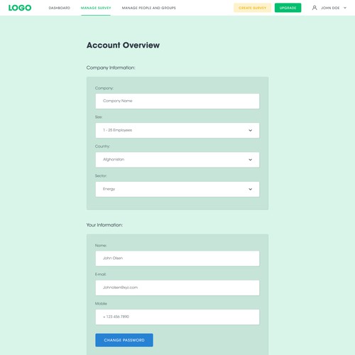 Fun and intuitive webpage for employee satisfaction survey! Design by UD_Pro