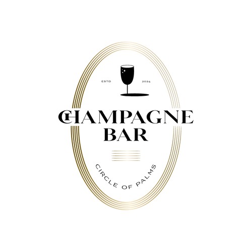 Luxury and modern Champagne Bar logo Design by harrysvellas