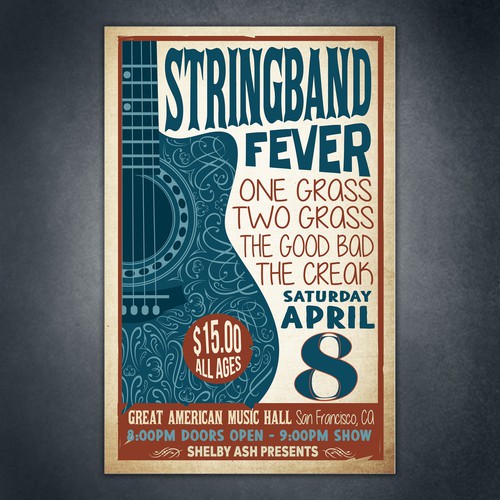 Music poster for one of San Francisco's oldest music venues Design by Stefanosp