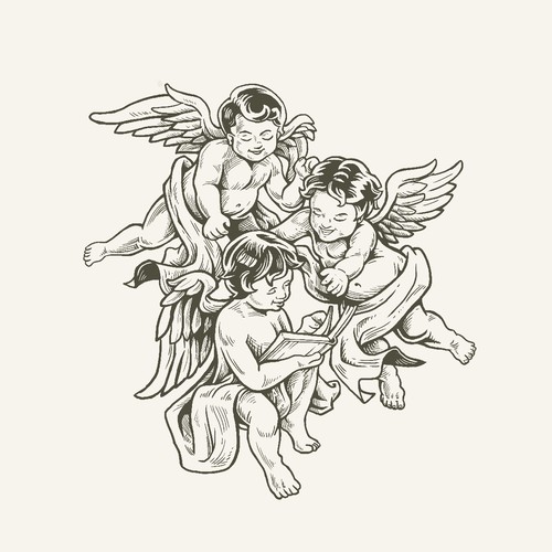 Cherubs at Play Design by Vectorio®