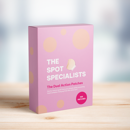 Pimple Patch PACKAGING to appeal to FEMALE BEAUTY user Design by Katyaa