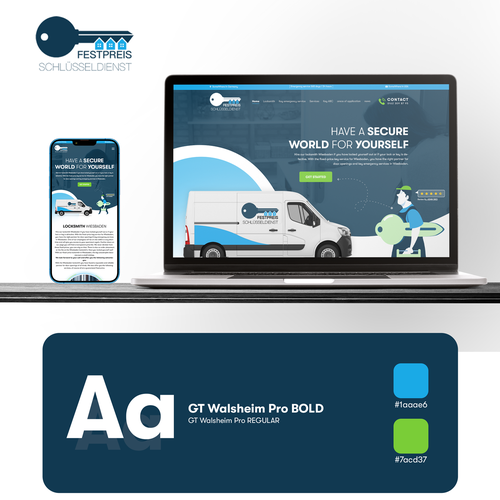 New trusting,  serious and brave design for local locksmith in Germany Design by Graphoria