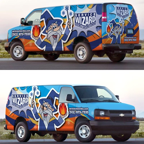 HVAC Service Van Wrap Design Design by RicardoRS