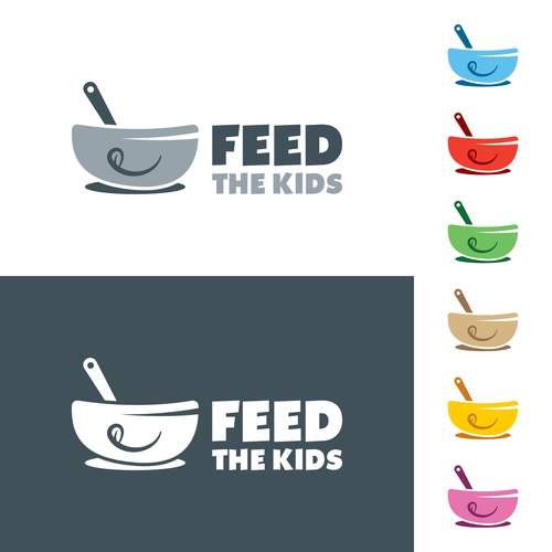 "Feed the kids, un logo de site web pour aider les parents à bien nourrir leurs enfants !" winning Logo design