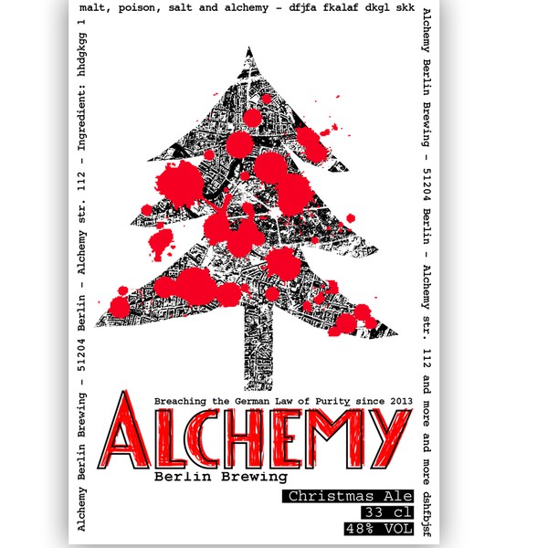 edgy, irreverent beer label, for Christmas