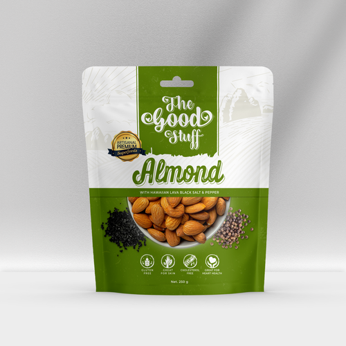 Design a standout packaging for a Nuts & Seeds Standee Pouch Réalisé par Kedaigraphic