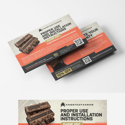 Warranty activation flyer for gun company (postcard) Design by vcreatived