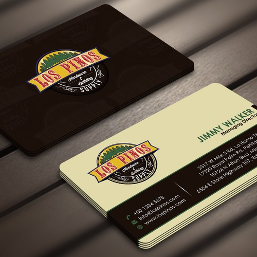 Los Pinos Hardware & Building Supply Business Card Contest! Diseño de Nerys Design™