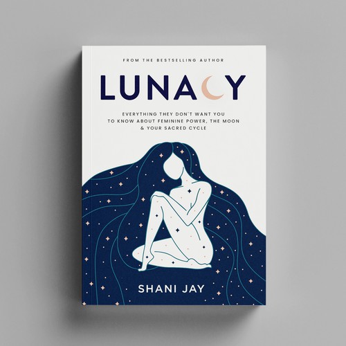 Beautiful nonfiction book cover design for a book about the moon & feminine energy aimed at women Design by Sahidul_Tuser