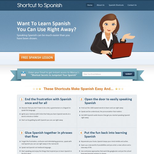 Create the next website design for Shortcut to Spanish Ontwerp door Gendesign