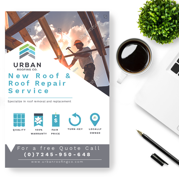 Flyer for roofing copmpany