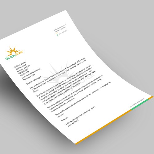 "Renewable Energy Company Letterhead" Design réalisé par Xclusive16