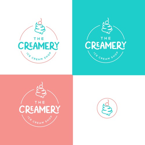 Modern ice cream shop logo Design by alediba
