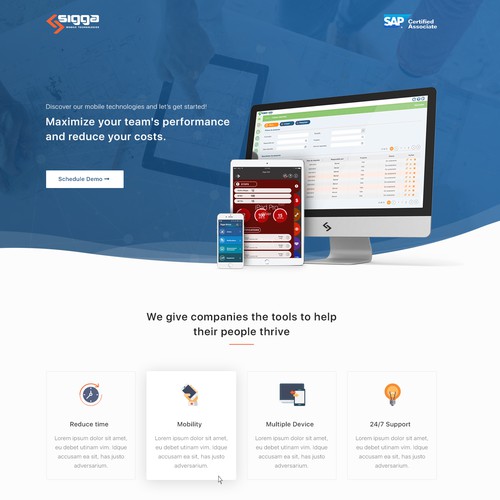 Landing page design for enterprise innovative tech company Design by MaxSokolov