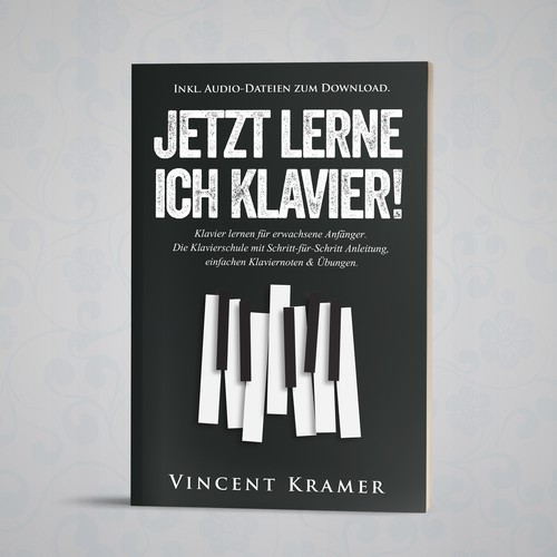 Design a book cover for a piano school for adults! Design by Yna