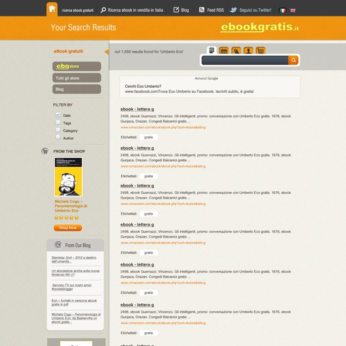 New design with improved usability for EbookGratis.It Réalisé par Huntresss