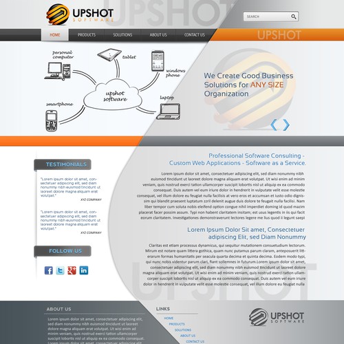 Help Upshot Software with a new website design Diseño de Dev S