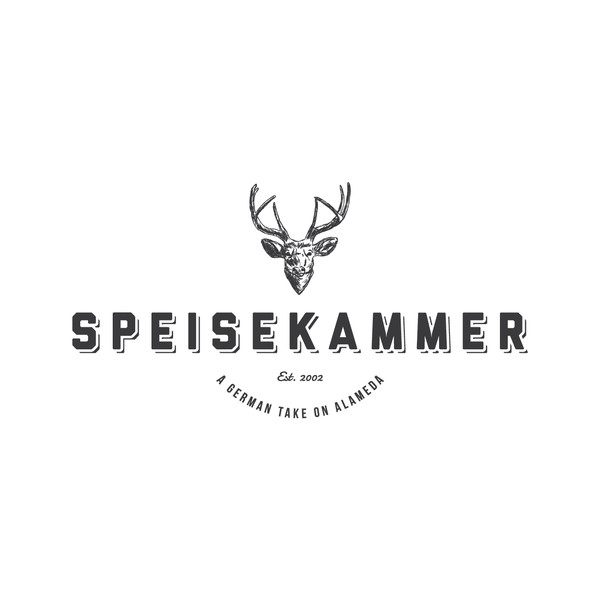 Create a modern yet retro logo for this hip German bar and restaurant.