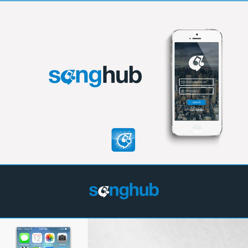 Modern logo for music app and website called SongHub | Logo design contest