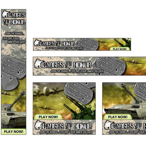 Online Game Ad Banners with Military Theme Design by Angelo Molinari
