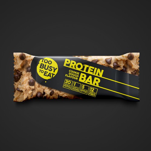 Design a unique protein bar wrapper for Too Busy To Eat Design réalisé par EM180