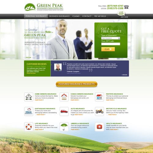 New Modern Website Look For Insurance Company Web Page Design Contest 99designs