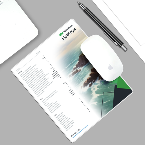 Mouse Pad Image to Showcase Company Logo & Software Hotkeys (7.75×9.25″ Mouse Pad) Design by Varian Wyrn