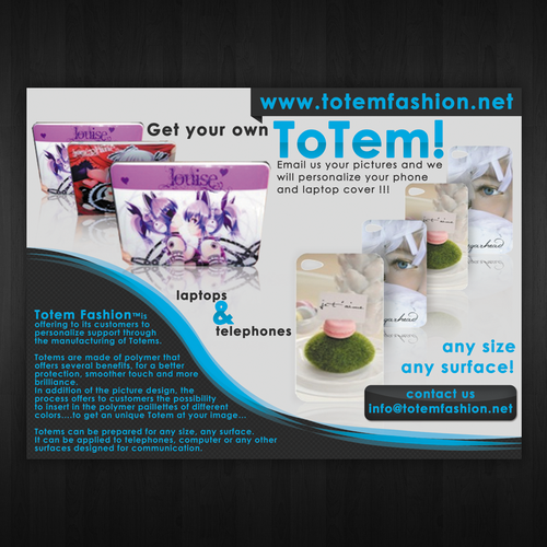 postcard or flyer for Totem Fashion Design by marmili