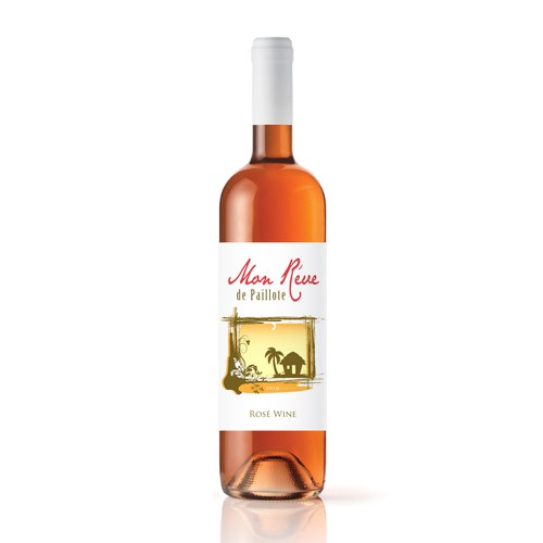 Rosé Wine Label " Mon rêve de Paillote" ("My dream of beach bar") Design by Dragan Jovic