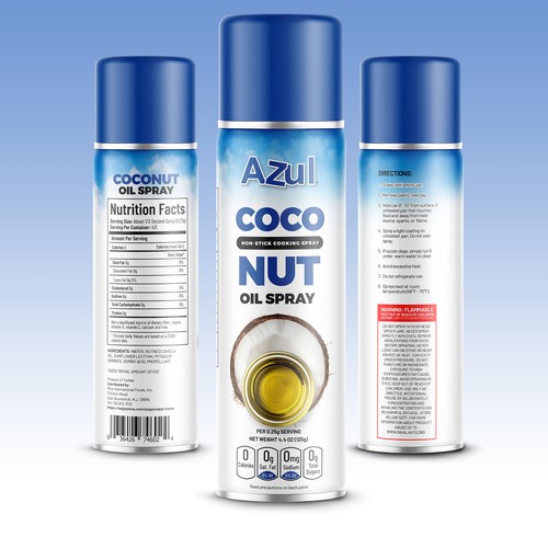 Create Product Extension for Azul Coconut Product - Azul Coconut Oil Spray Design by rembrandtjurin