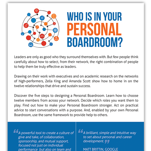 Design a book cover for "Who is in your Personal Boardroom?" Design by Sumit_S