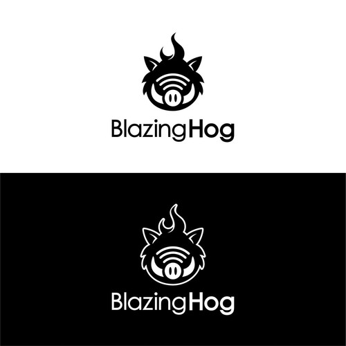 Blazing Hog unlimited wireless logo! Logo design contest