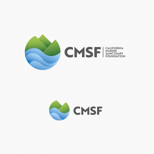 Logo design for environmental foundation operating along the California coast, between land and sea Design by Stefan Alfonso