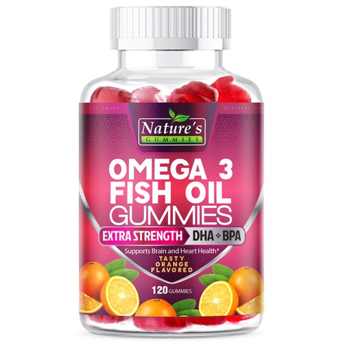 Tasty Omega 3 Fish Oil Gummies Design needed for Nature's Gummies Design réalisé par agooshe