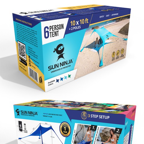 Sun ninja beach tent, Product packaging contest