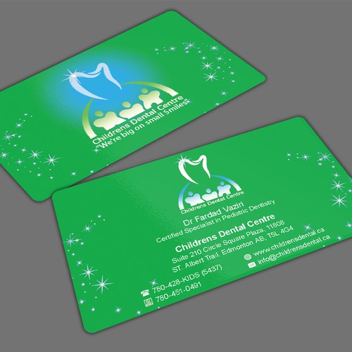 Create a classy, simple and elegant business card for a pediatric dentist Design by Mah_Ari