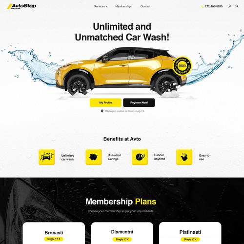 Car wash subscription Design by StyleWorks Studio